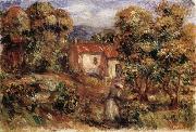 Woman Picking Flowers in the Garden of Les Collettes Pierre Renoir